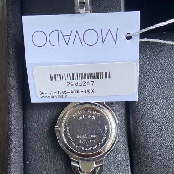 HP🎉MOVADO Stainless Steel Black Face Bangle Watch ⚡️Flash Sale⚡️ - Picture 8 of 16